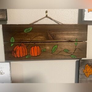 Pumpkin Design Decorative Fall Art Handmade